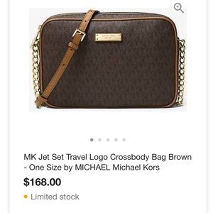 MK Jet Set Travel Logo Crossbody Bag Brown